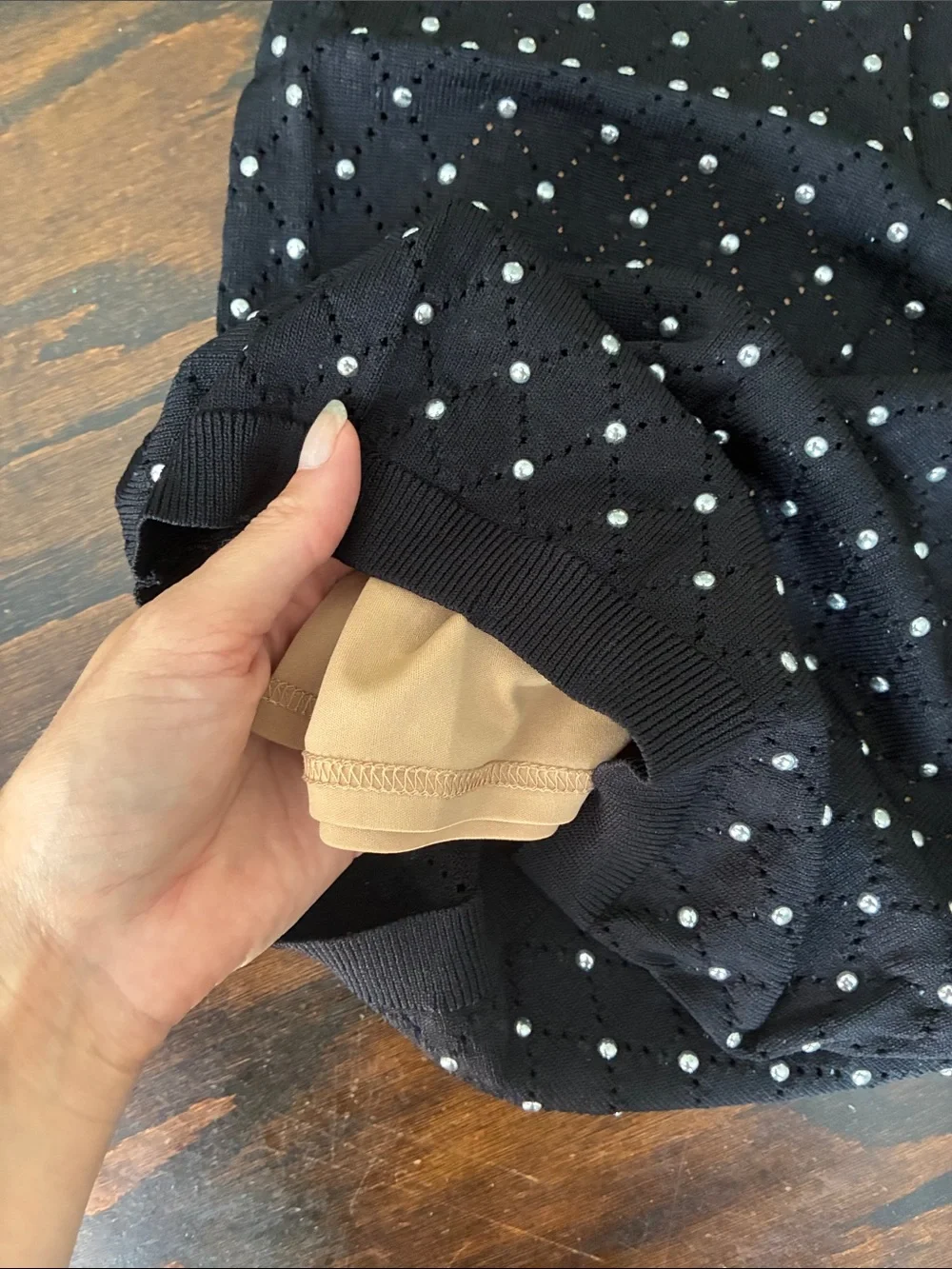 Michael Kors Black Pencil Skirt with Silver Studs